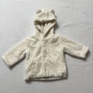 Magnetic Me Magnetic Cream Fleece Bear Ears Hooded Jacket 0-6 Months Baby Girl